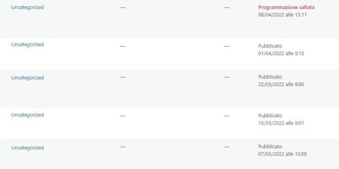 Programmazione saltata nella pubblicazione di un articolo: soluzioni per risolvere