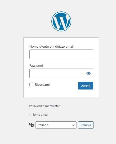 WordPress - WP-ADMIN - accesso al sito