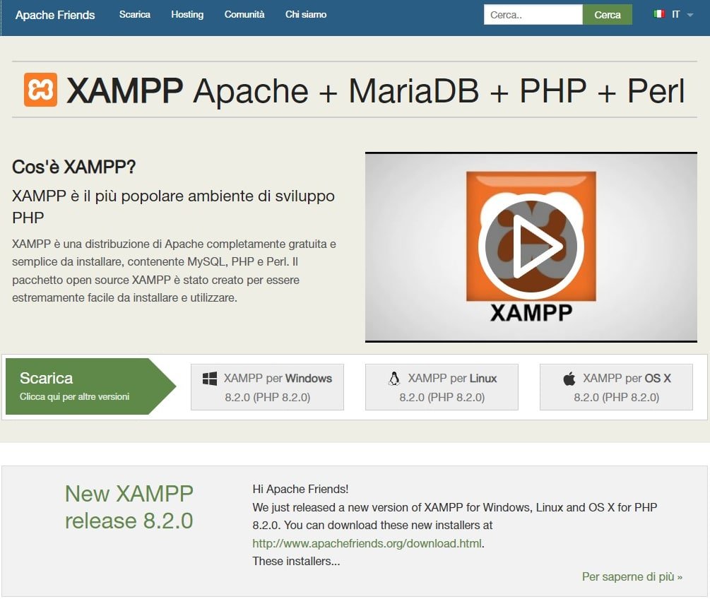Installare XAMPP sul vostro computer