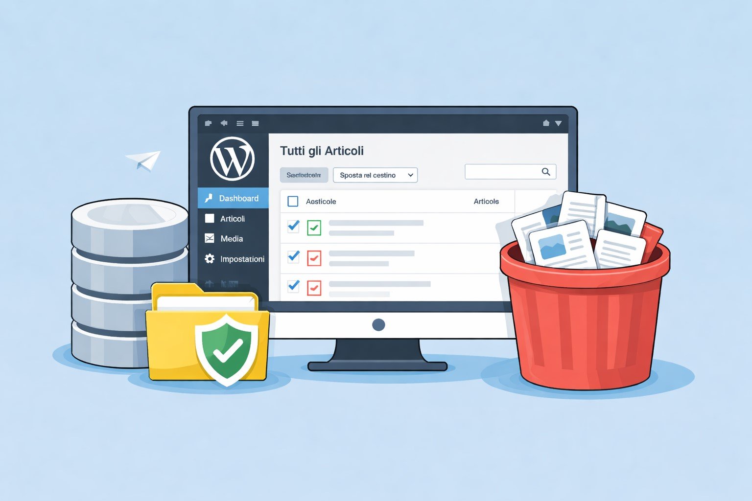Cancellare migliaia di articoli da un sito WordPress